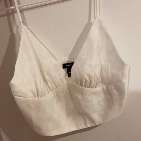 NWOT Aqua white floral Crop top size large - Picture 1 of 12